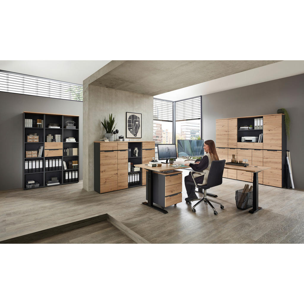 PISALNA MIZA kovina, leseni material barve grafita, hrast artisan - slika 6