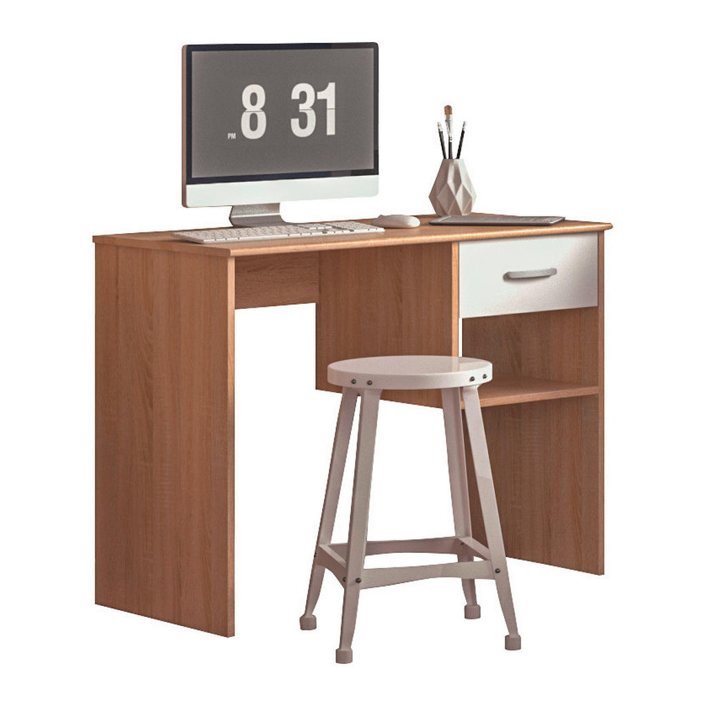 PISALNA MIZA leseni material bela, hrast sonoma