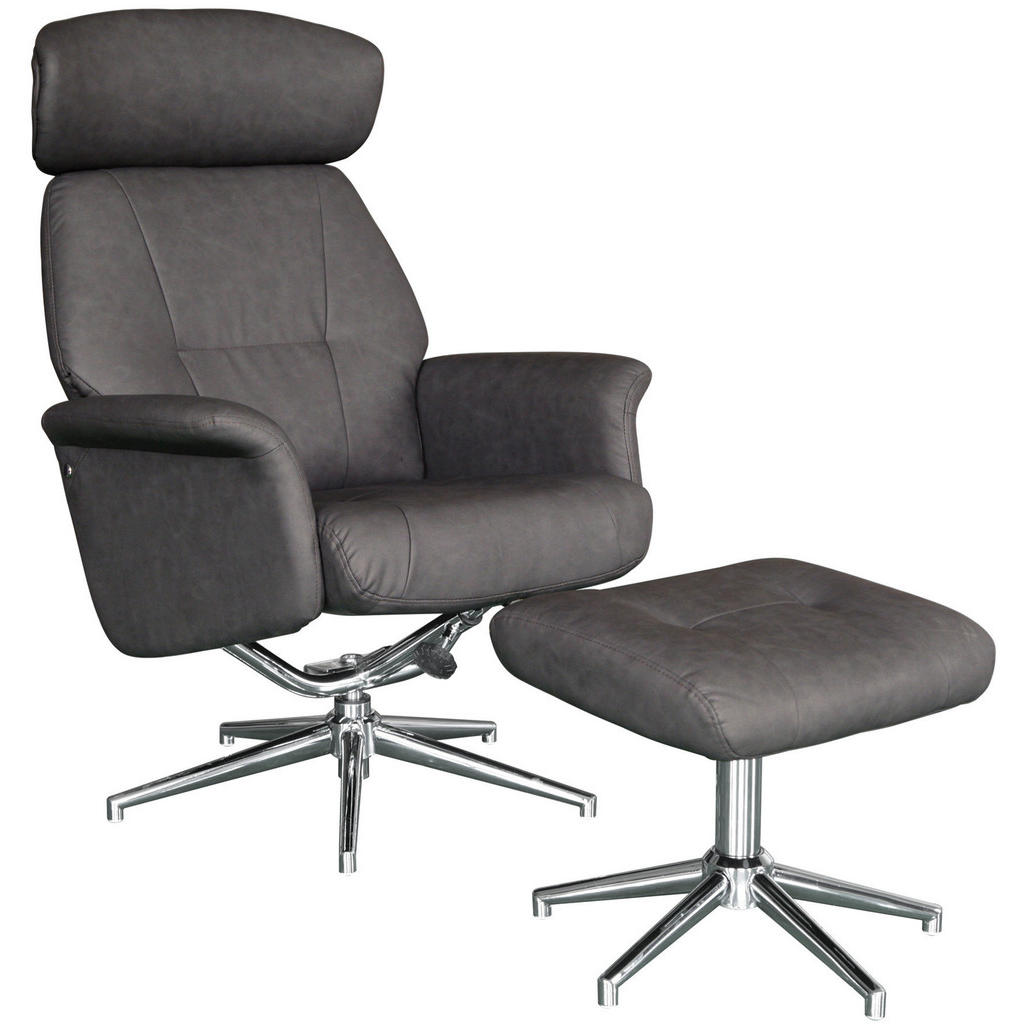 POČIVALNIK S PODNOŽNIKOM, antracit, barve kroma kovina, umetna masa, tekstil