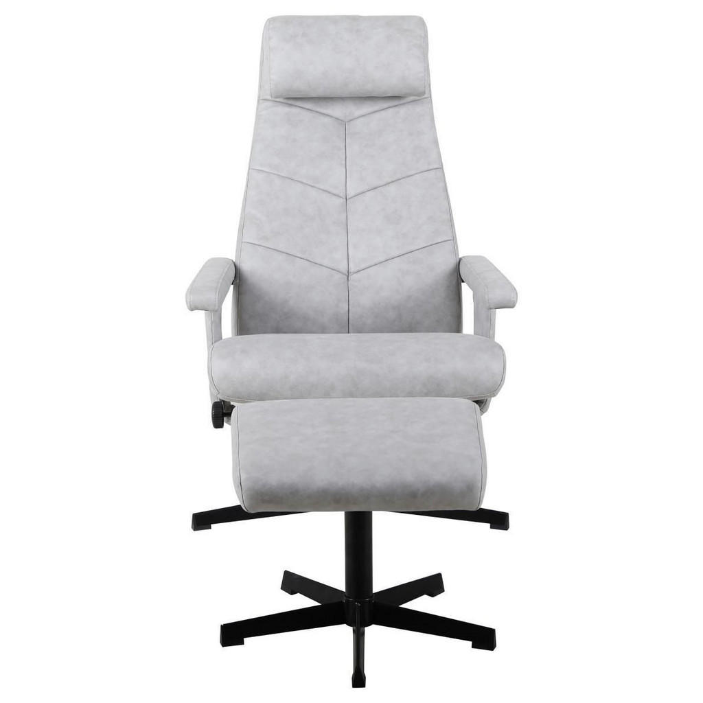 Alternative view of POČIVALNIK S PODNOŽNIKOM, črna, svetlo siva kovina, tekstil