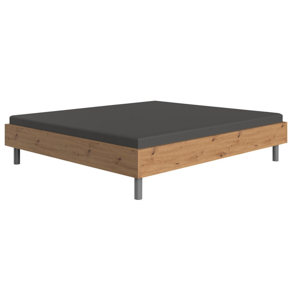POSTELJA 160 cm  x 200 cm , leseni material barve hrasta