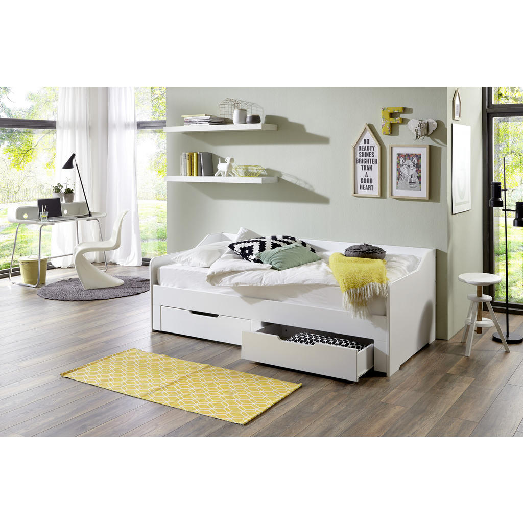 POSTELJA 90/180 cm x 200 cm , leseni material bela - slika 4
