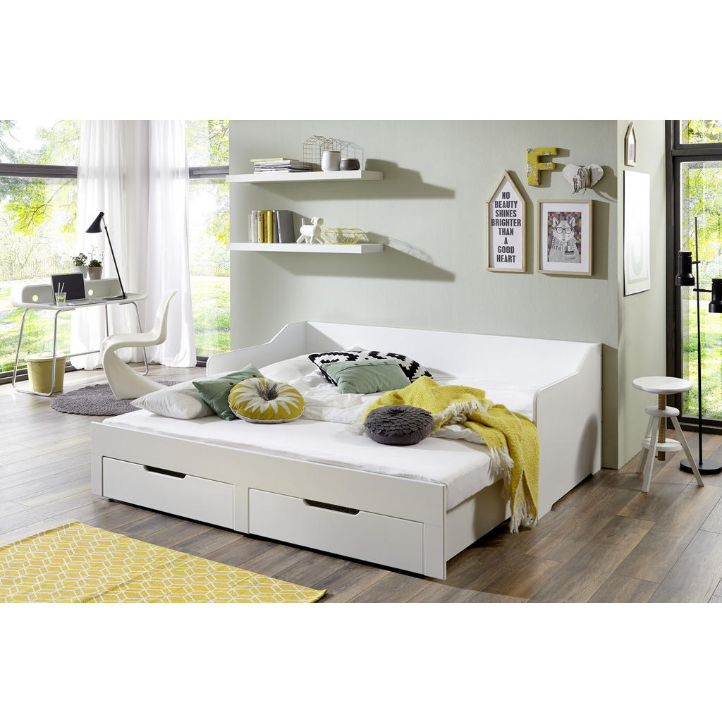 POSTELJA 90/180 cm x 200 cm , leseni material bela - slika 5