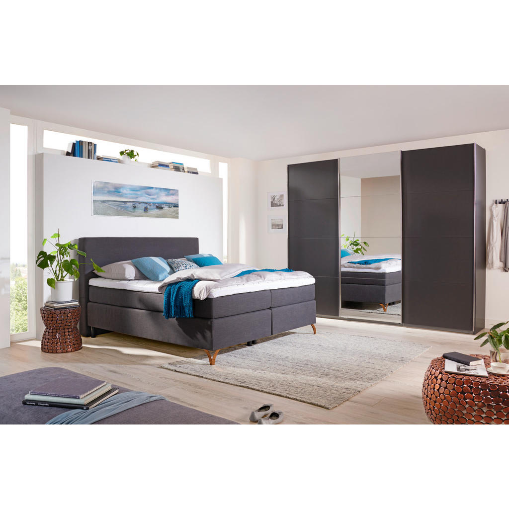 Alternative view of POSTELJA BOXSPRING 140 cm  x 200 cm , tekstil antracit