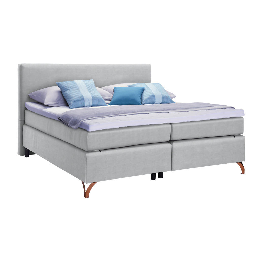 POSTELJA BOXSPRING 160 cm  x 200 cm , tekstil svetlo siva