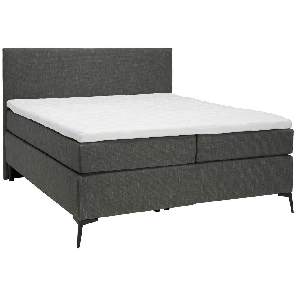POSTELJA BOXSPRING 120 cm  x 200 cm , tekstil antracit, črna