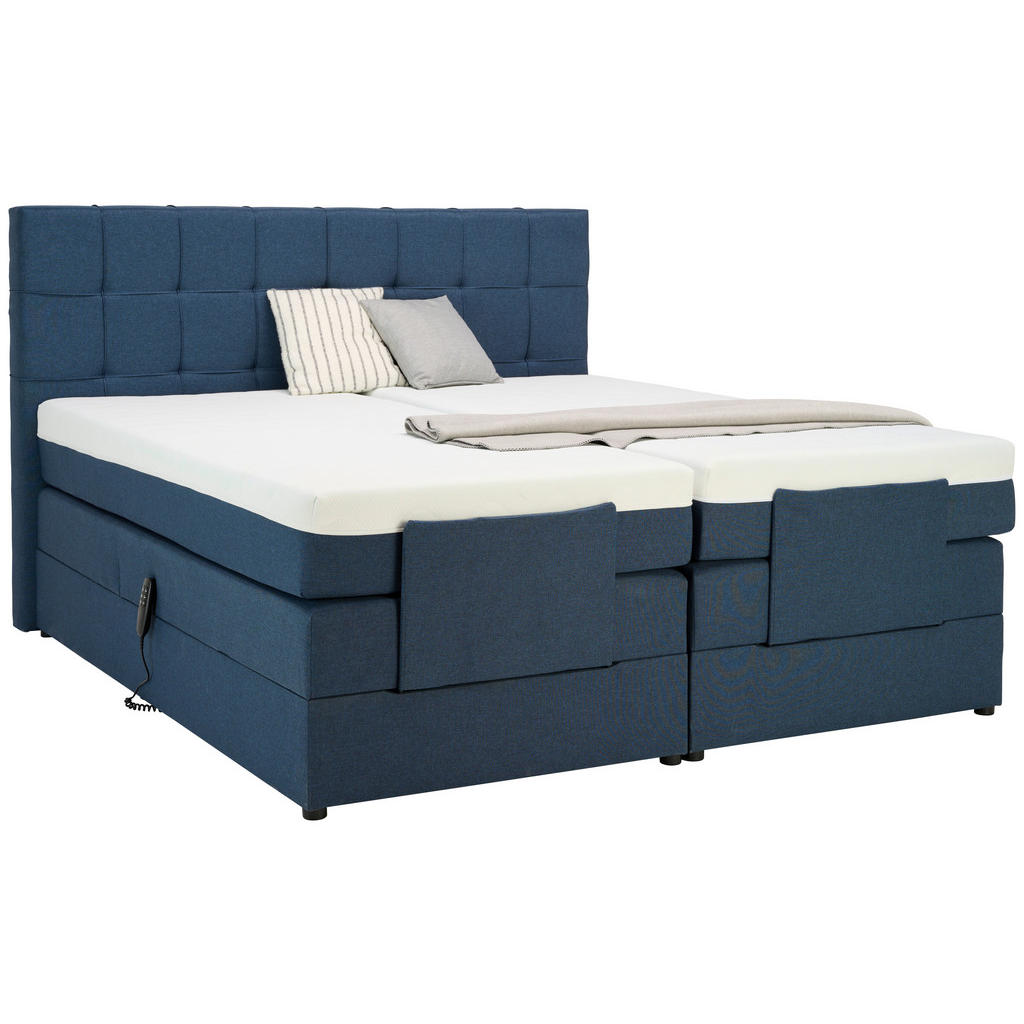 POSTELJA BOXSPRING 180 cm x 200 cm , tekstil modra