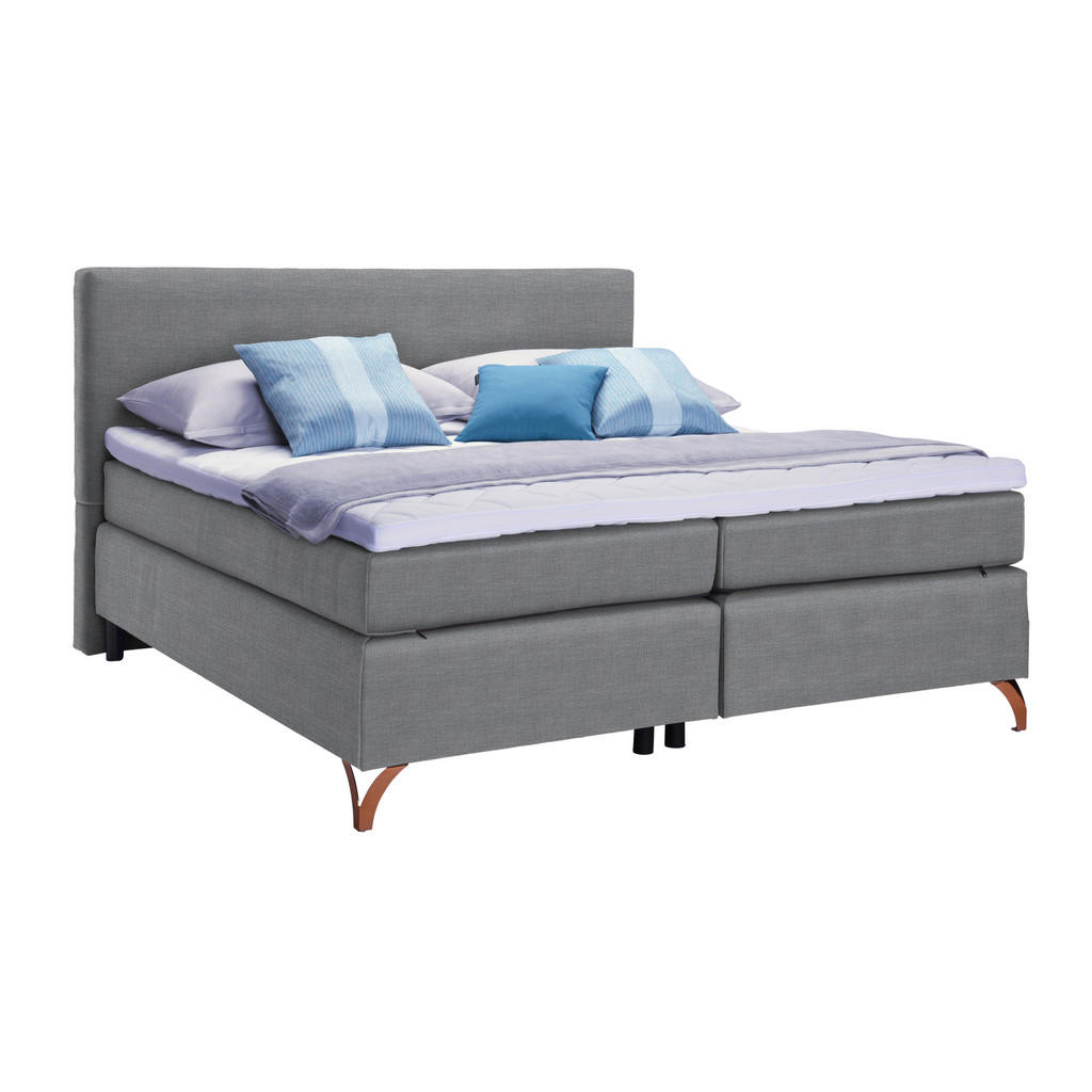 POSTELJA BOXSPRING 140 cm  x 200 cm , tekstil siva