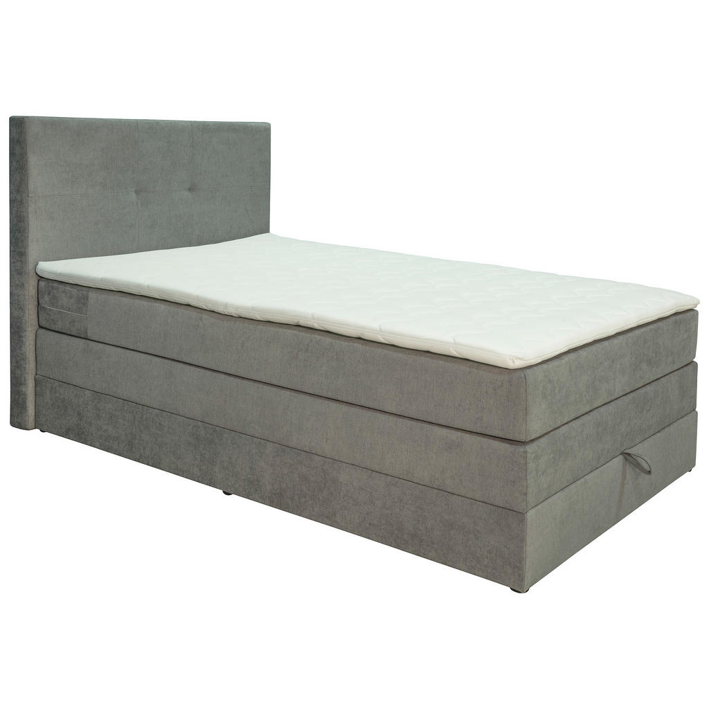 POSTELJA BOXSPRING 120 cm x 200 cm , les, tekstil, leseni material siva - slika 3