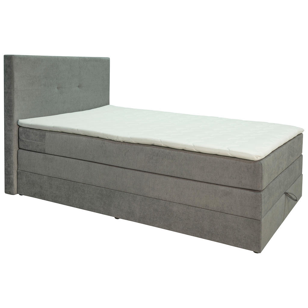 POSTELJA BOXSPRING 120 cm x 200 cm , les, tekstil, leseni material siva - slika 4