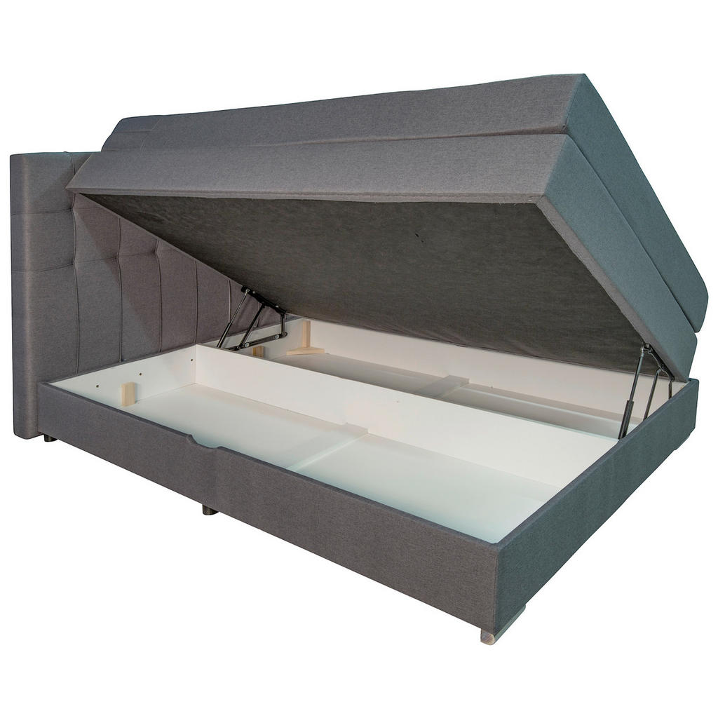 POSTELJA BOXSPRING x , les, tekstil, leseni material siva - slika 5
