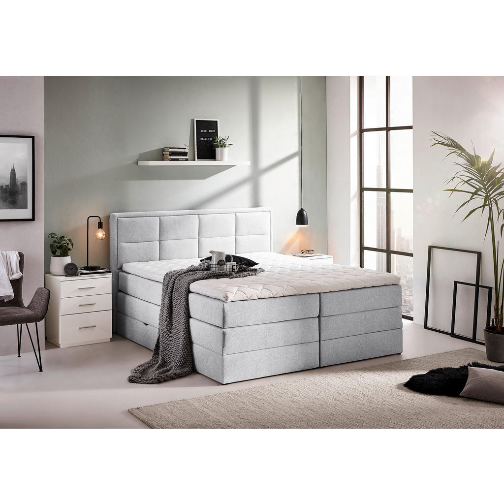 Alternative view of POSTELJA BOXSPRING 180 cm  x 200 cm , tekstil sivobež