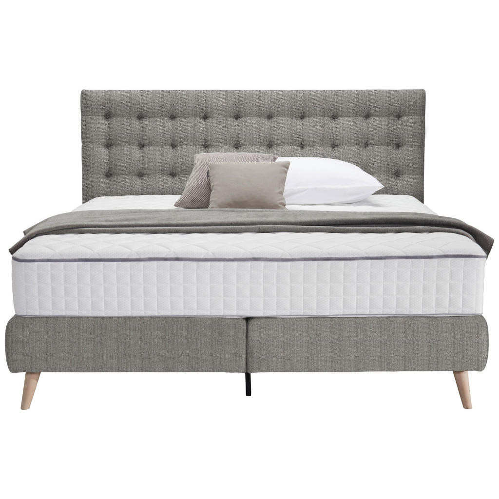 POSTELJA BOXSPRING 180 cm x 200 cm , tekstil svetlo siva - slika 3