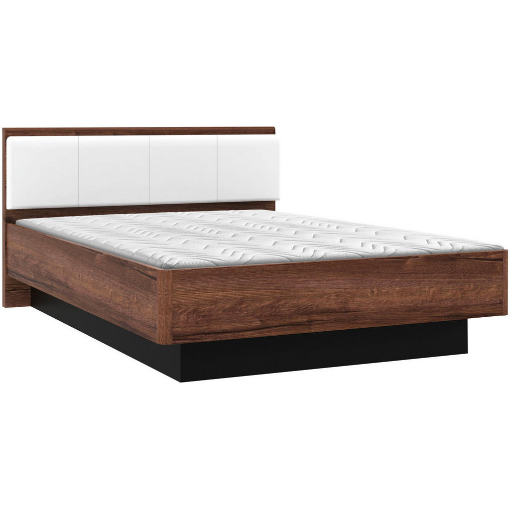 POSTELJA 140 cm  x 200 cm , kovina, umetna masa, leseni material črna, bela, barve hrasta