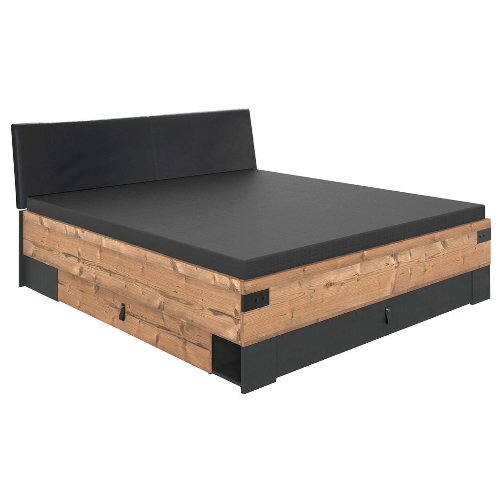 POSTELJA S PREDALOM 180 cm  x 200 cm , barve grafita, barve smreke