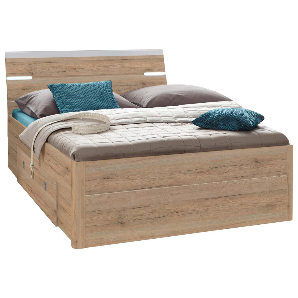 POSTELJA S PREDALOM 140 cm  x 200 cm , hrast san remo