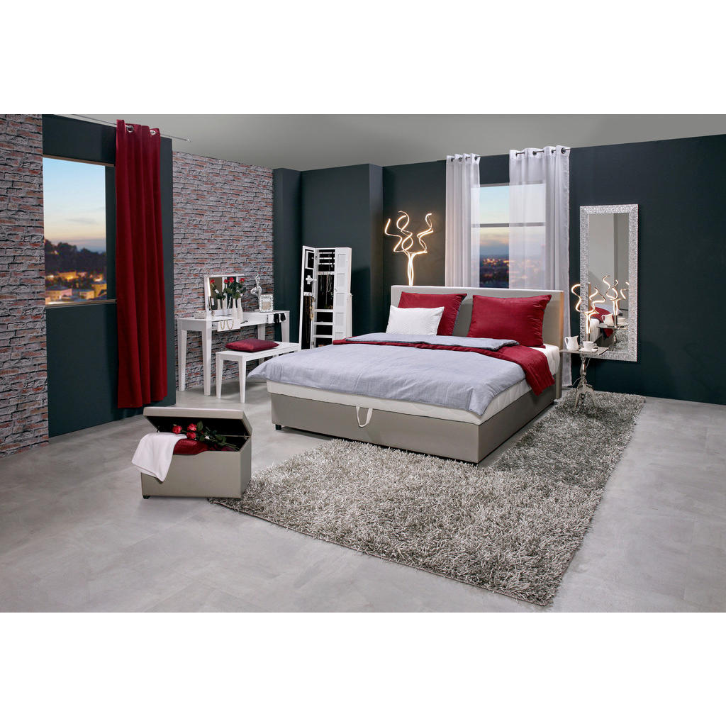 POSTELJA  x , les, tekstil svetlo siva