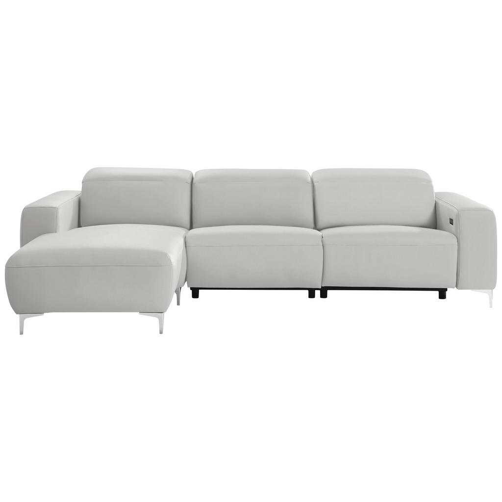 SEDEŽNA GARNITURA, pravo usnje svetlo siva