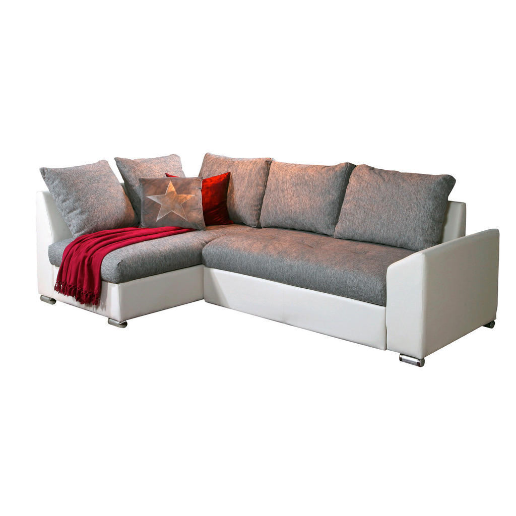 SEDEŽNA GARNITURA, siva, bela