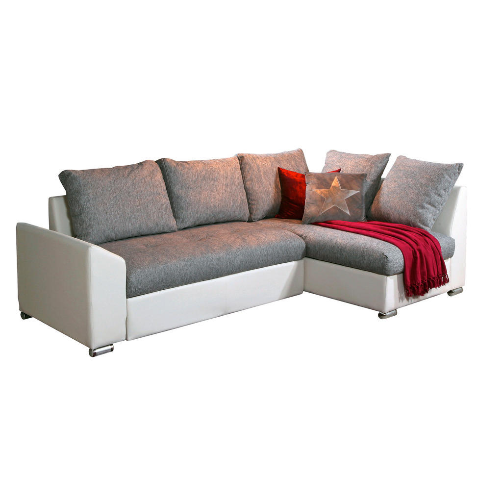 SEDEŽNA GARNITURA, siva, bela