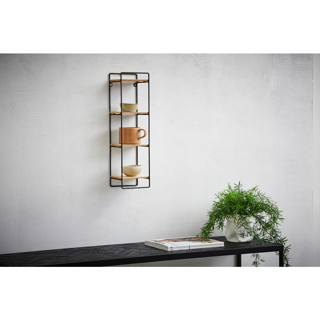 Alternative view of STENSKI REGAL 14/49/12 cm naravne barve, črna