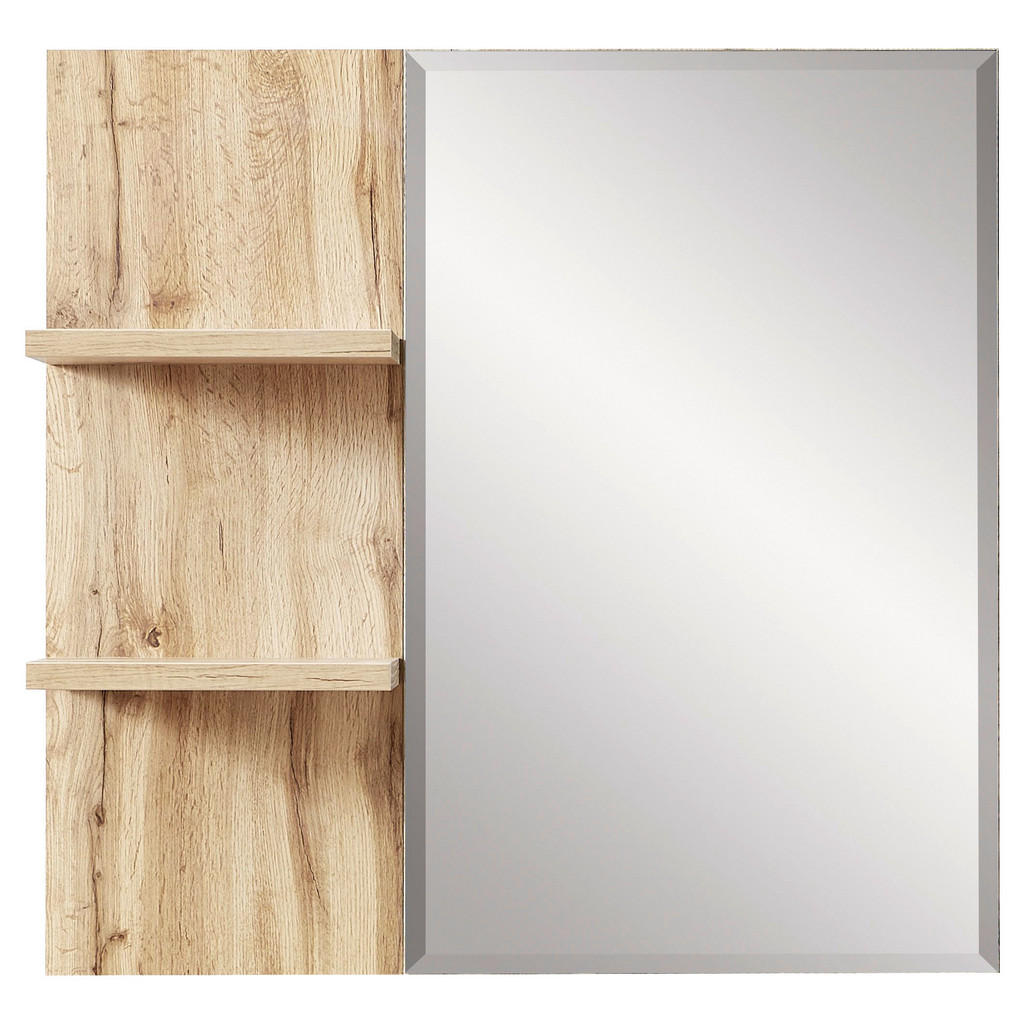 STENSKO OGLEDALO, 80/78/17 cm steklo, leseni material