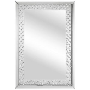 STENSKO OGLEDALO, 60/90/5 cm steklo, leseni material