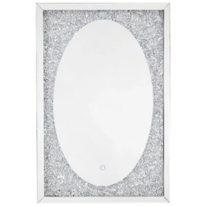 STENSKO OGLEDALO, 90/60/4,6 cm steklo, leseni material