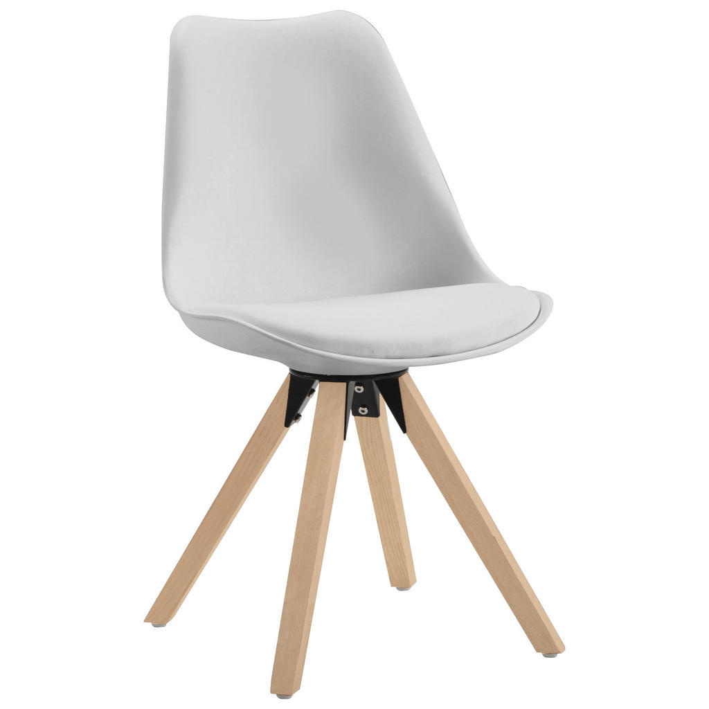 STOL, les, kovina, umetna masa, tekstil bela, barve hrasta