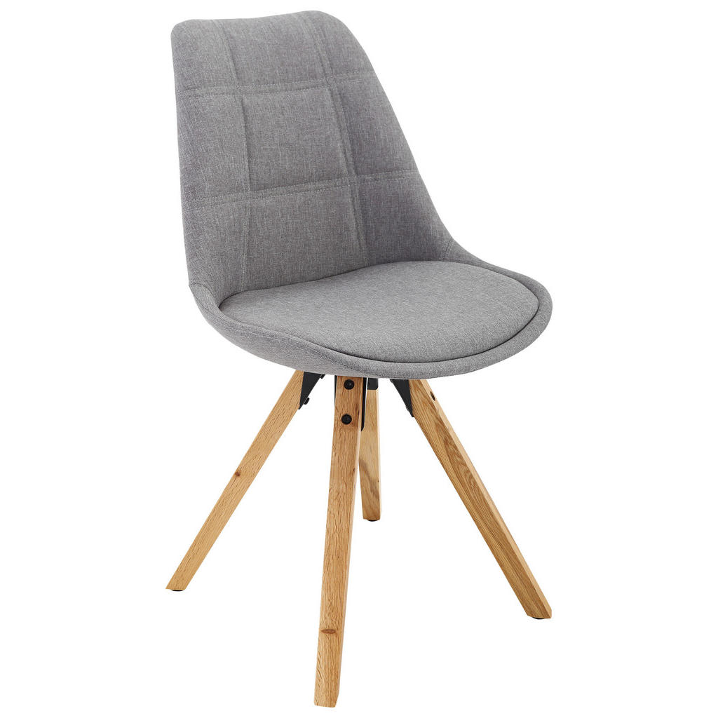 STOL, les, tekstil barve hrasta, svetlo siva