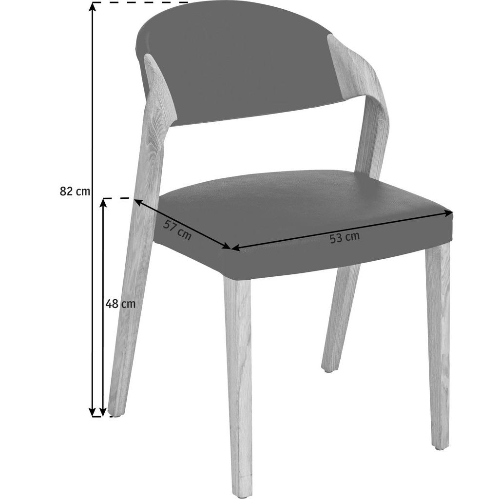 Alternative view of STOL, les, usnje črna, barve hrasta