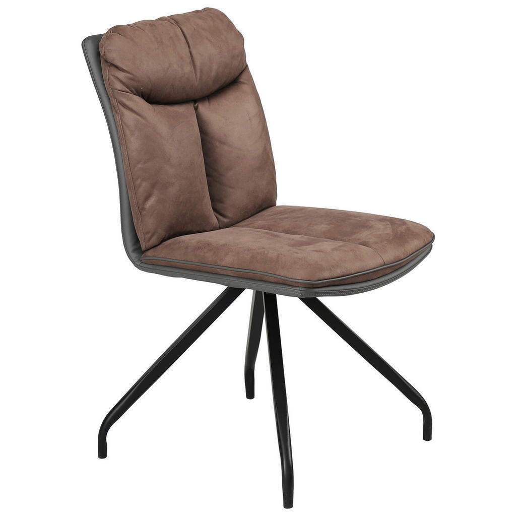 STOL, kovina, tekstil rjava, siva