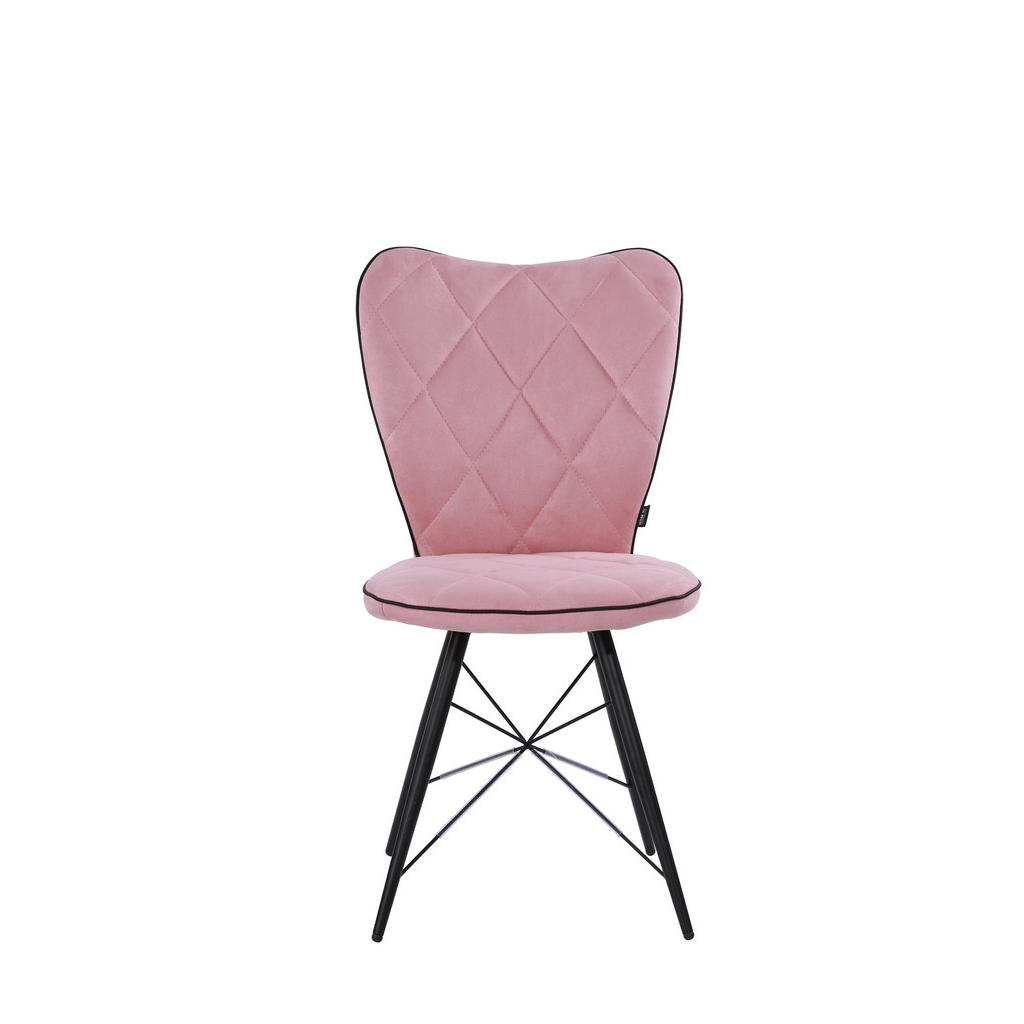 STOL, kovina, tekstil roza