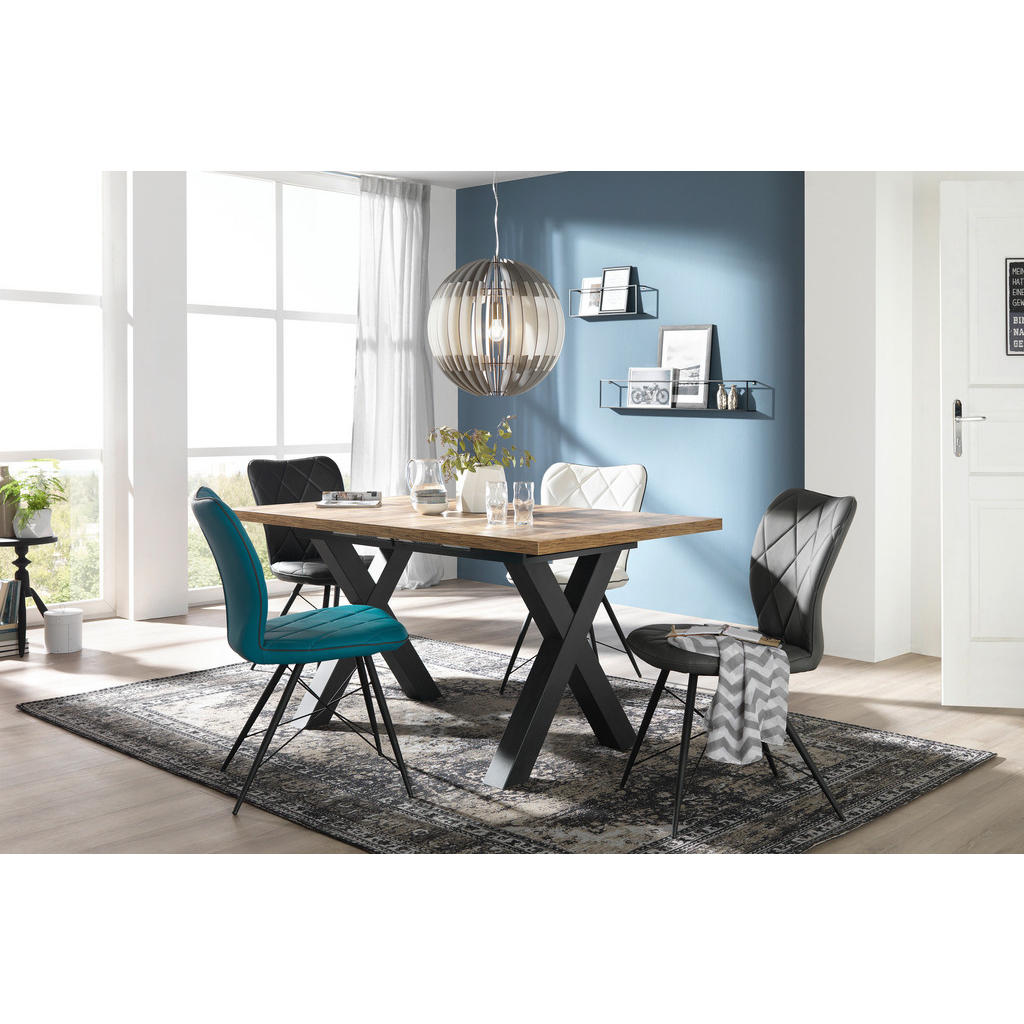 Alternative view of STOL, kovina, usnje siva, črna