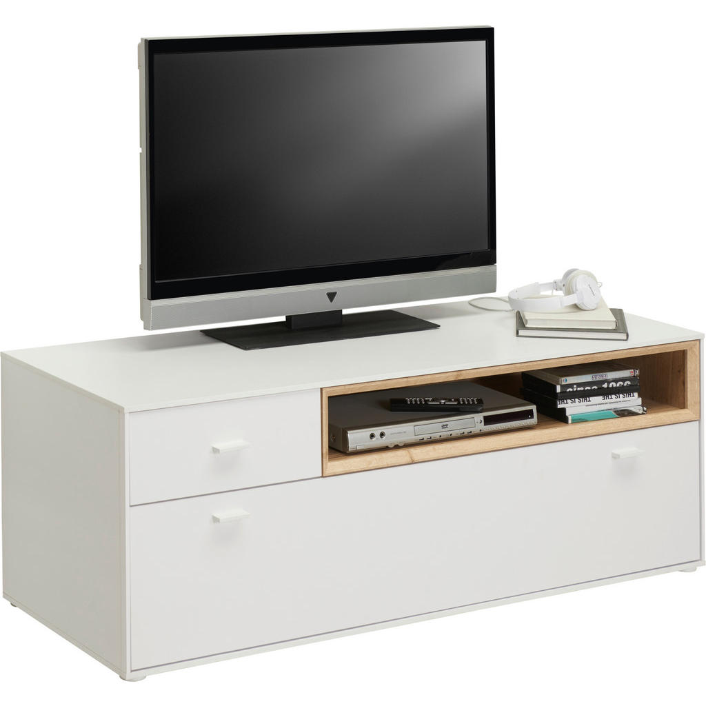 TV-ELEMENT bela, barve hrasta