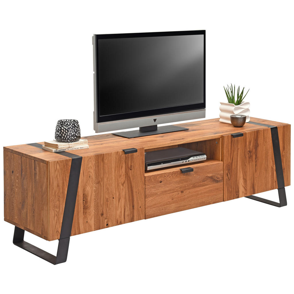 TV-ELEMENT črna, barve hrasta