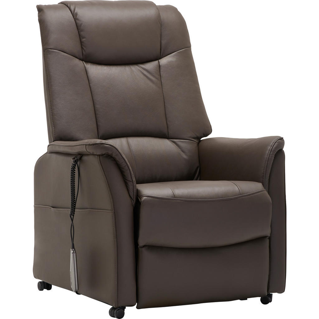 TV FOTELJ, temno rjava tekstil, usnje