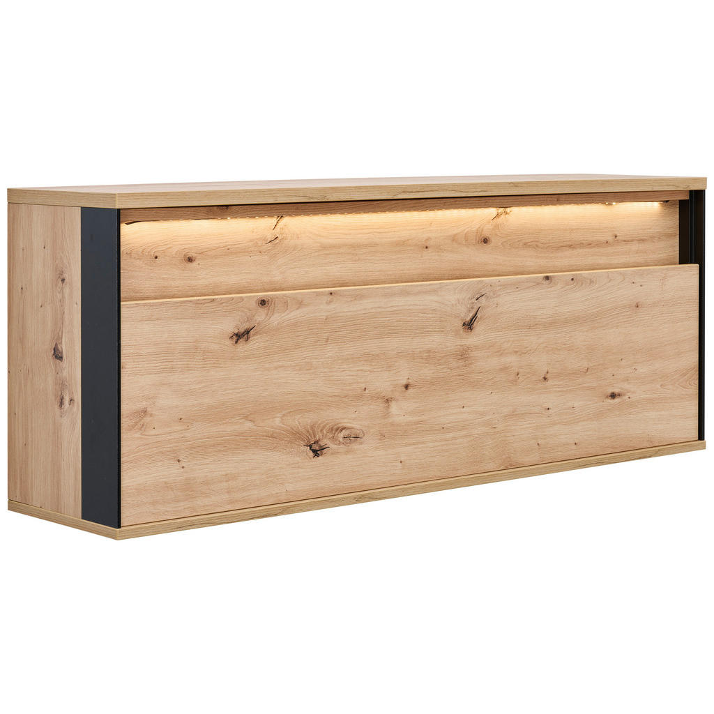 VISEČI ELEMENT, črna, hrast artisan