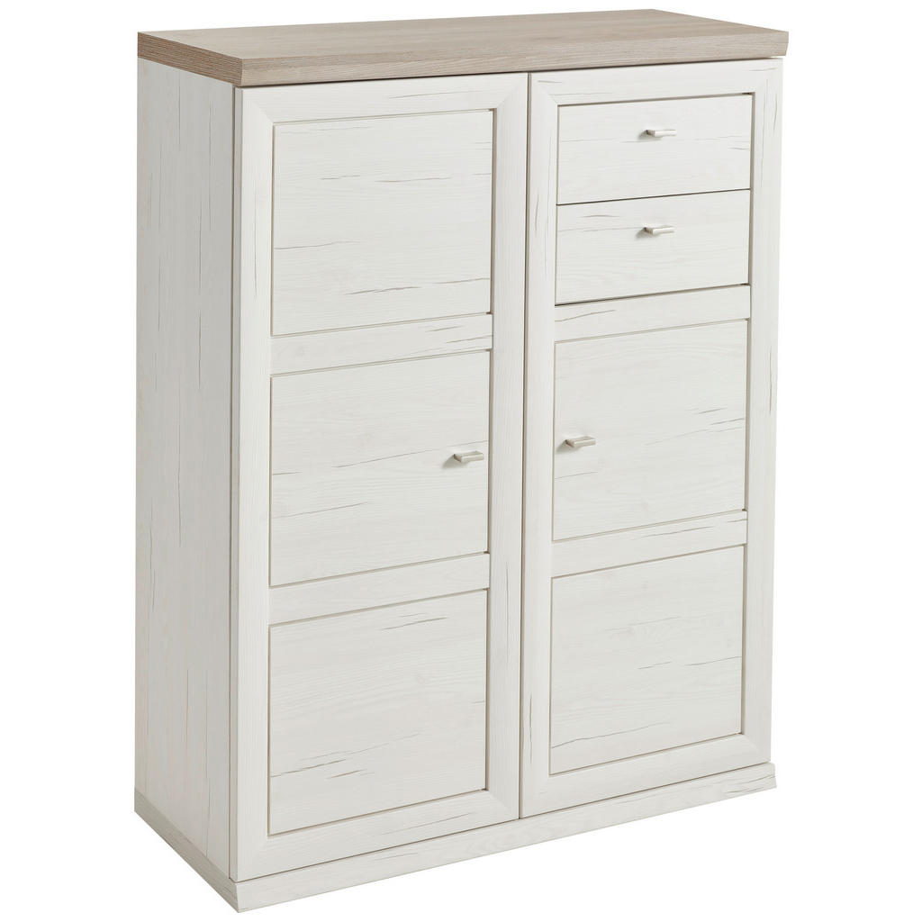 VISOKA KOMODA, siva, bela