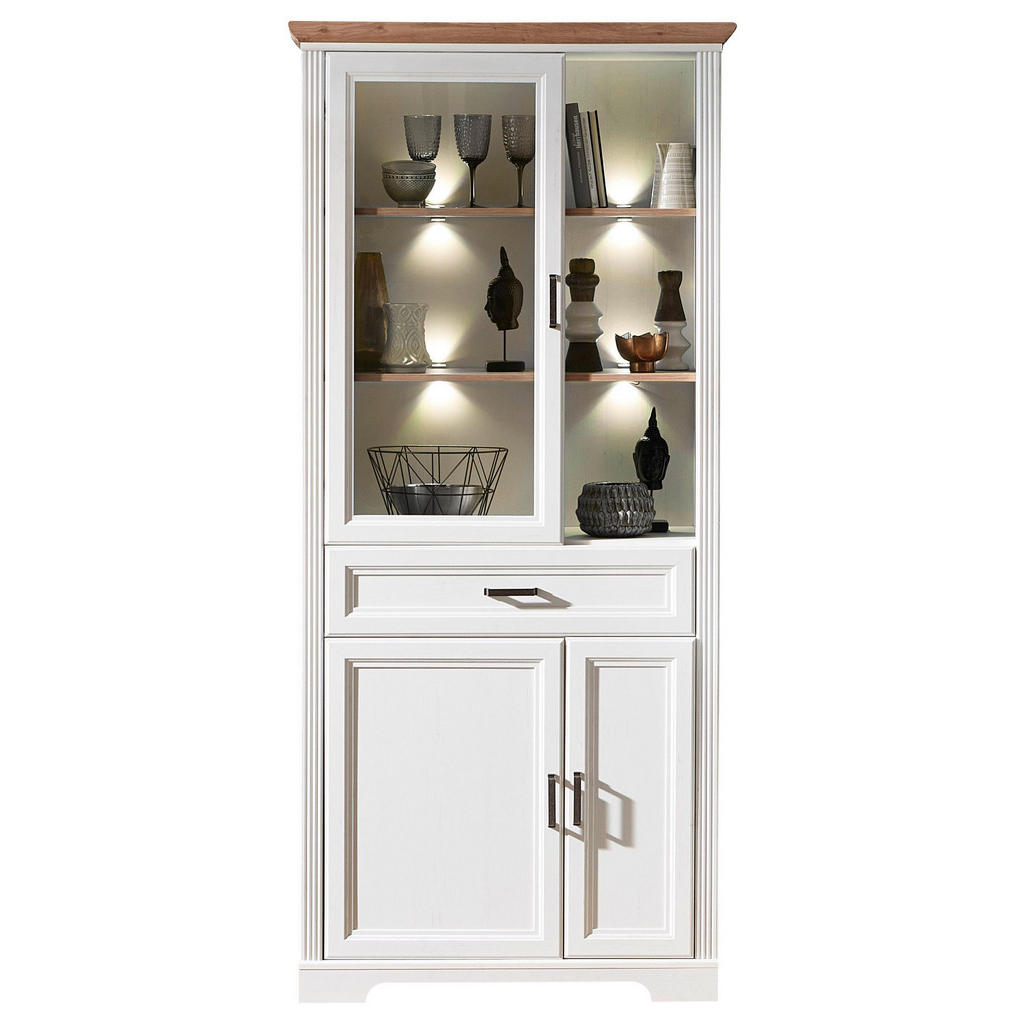 VITRINA, bela, barve hrasta
