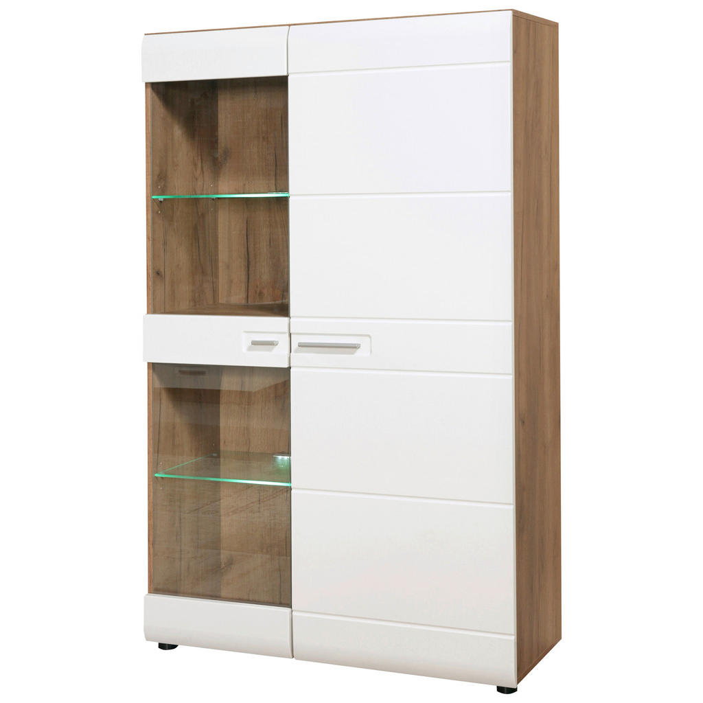 VITRINA, barve hrasta, bela