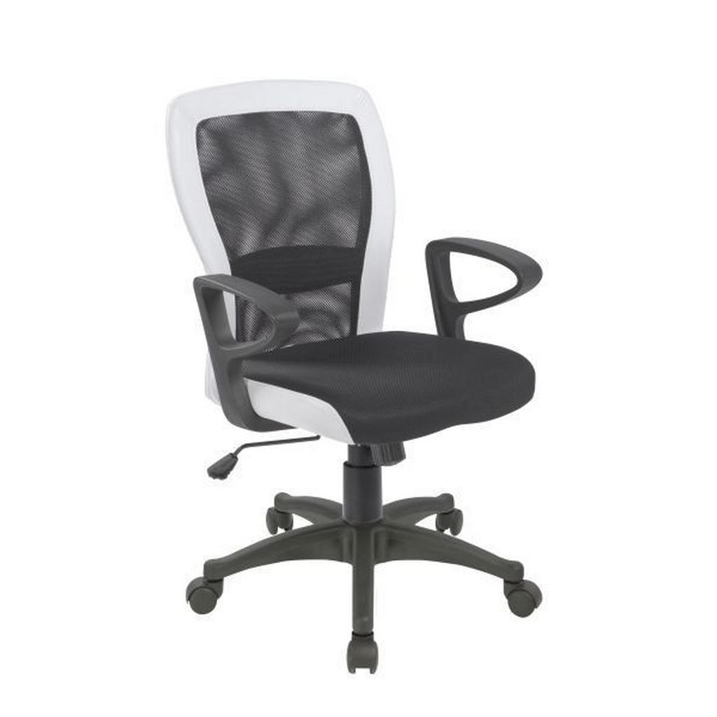 VRTLJIVI STOL kovina, umetna masa, tekstil črna, bela