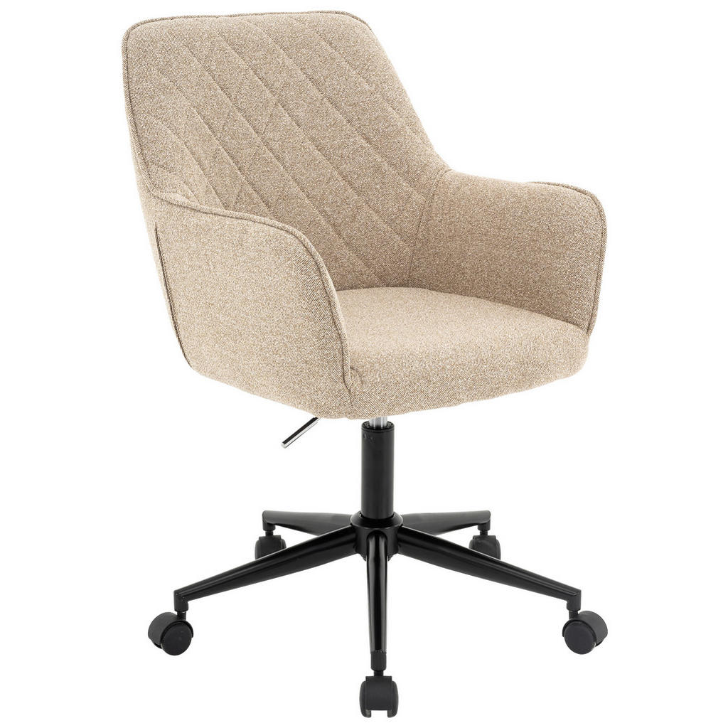 VRTLJIVI STOL kovina, tekstil naravne barve, črna, bež