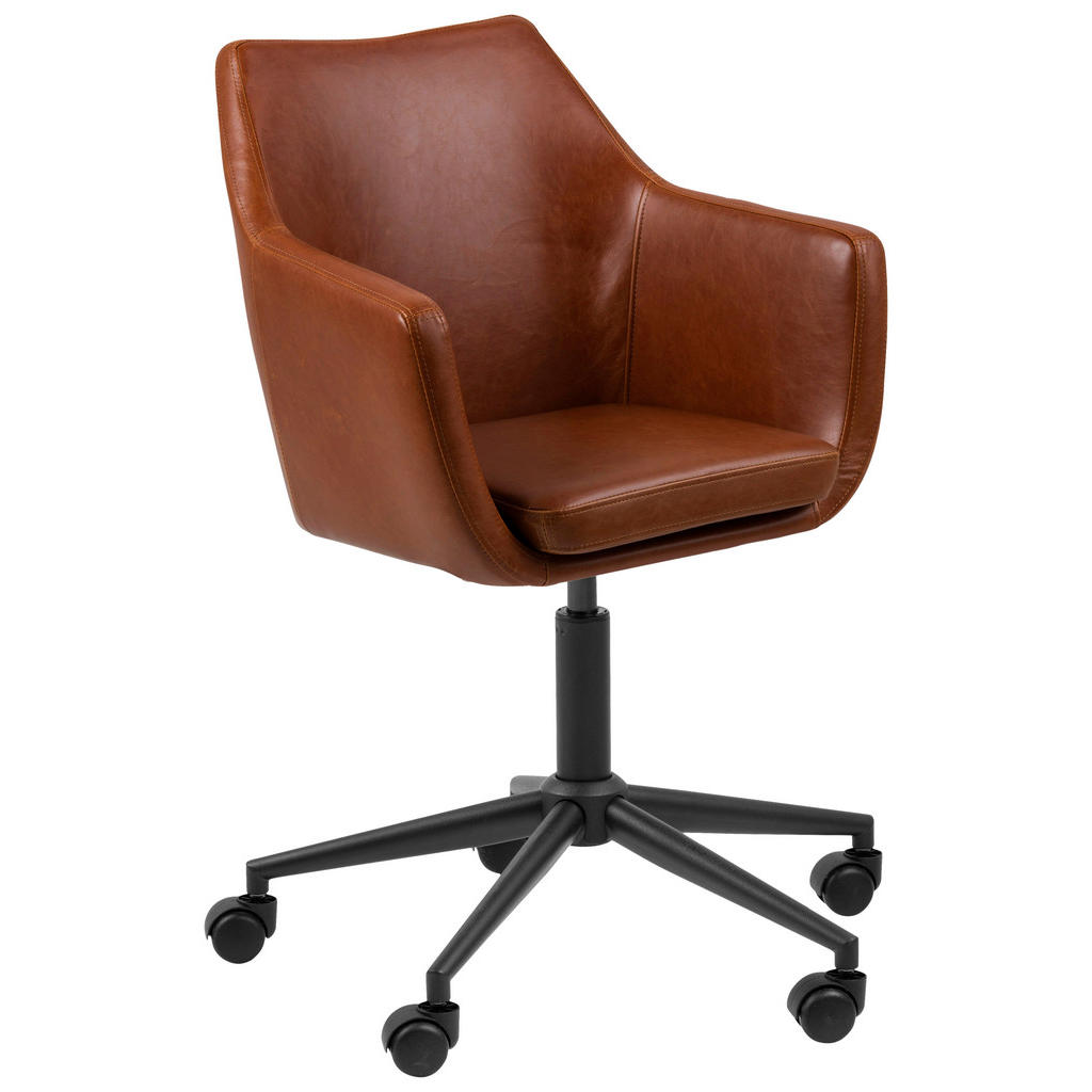 VRTLJIVI STOL tekstil rjava, črna