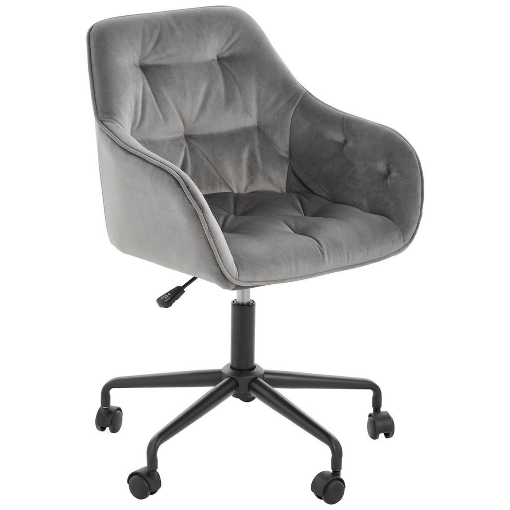 VRTLJIVI STOL kovina, tekstil črna, temno siva