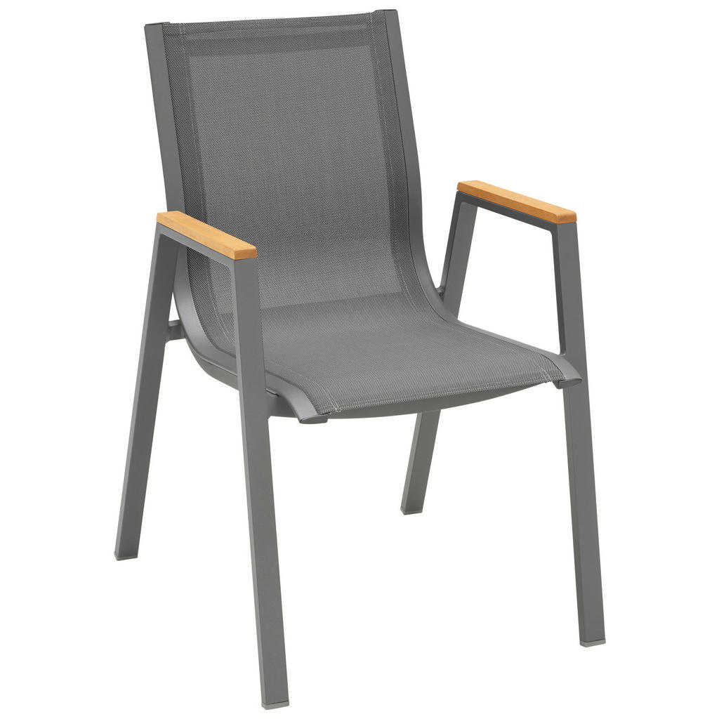 VRTNI STOL les evkaliptusa aluminij antracit, naravne barve