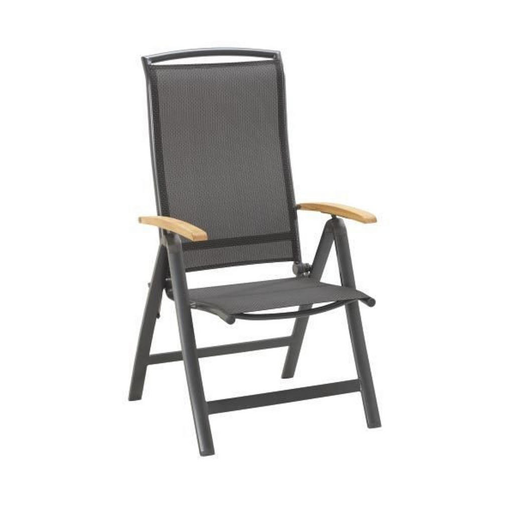 ZLOŽLJIV VRTNI SEDEŽ tikovina aluminij antracit, črna