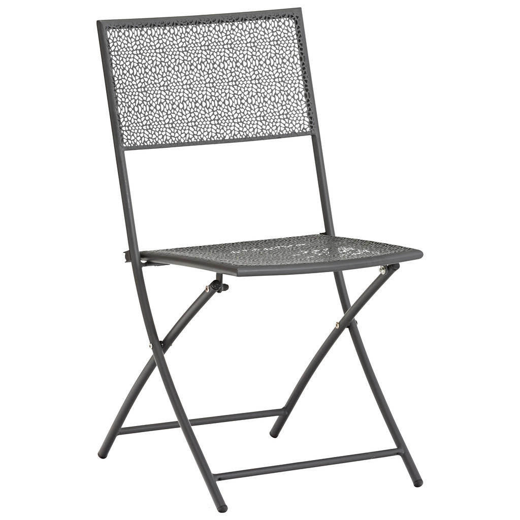 ZLOŽLJIV VRTNI STOL jeklo antracit