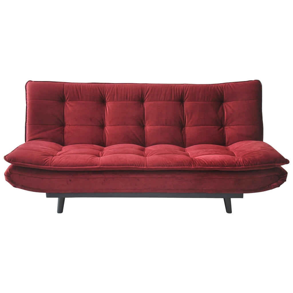 ZOFA S POSTELJNO FUNKCIJO, bordo kovina, tekstil