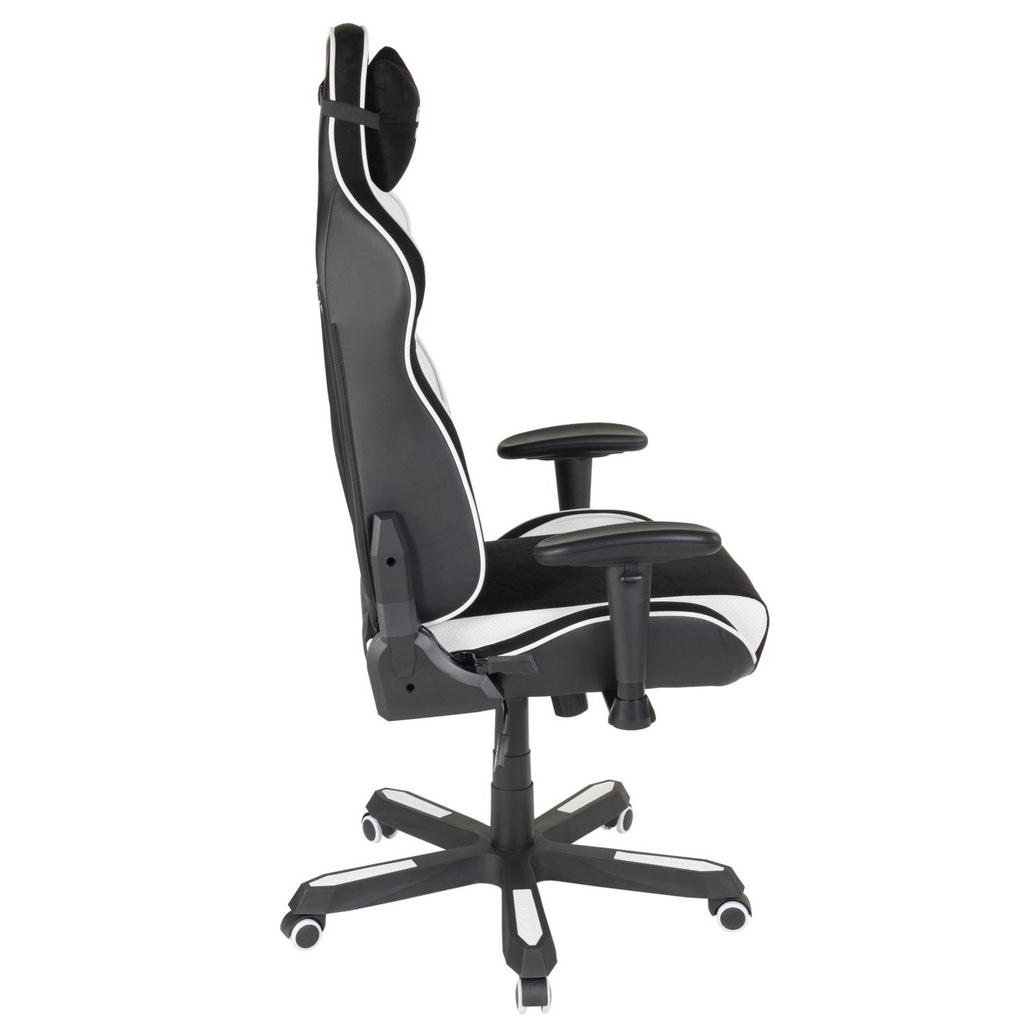 Alternative view of GAMING STOL tekstil črna, bela